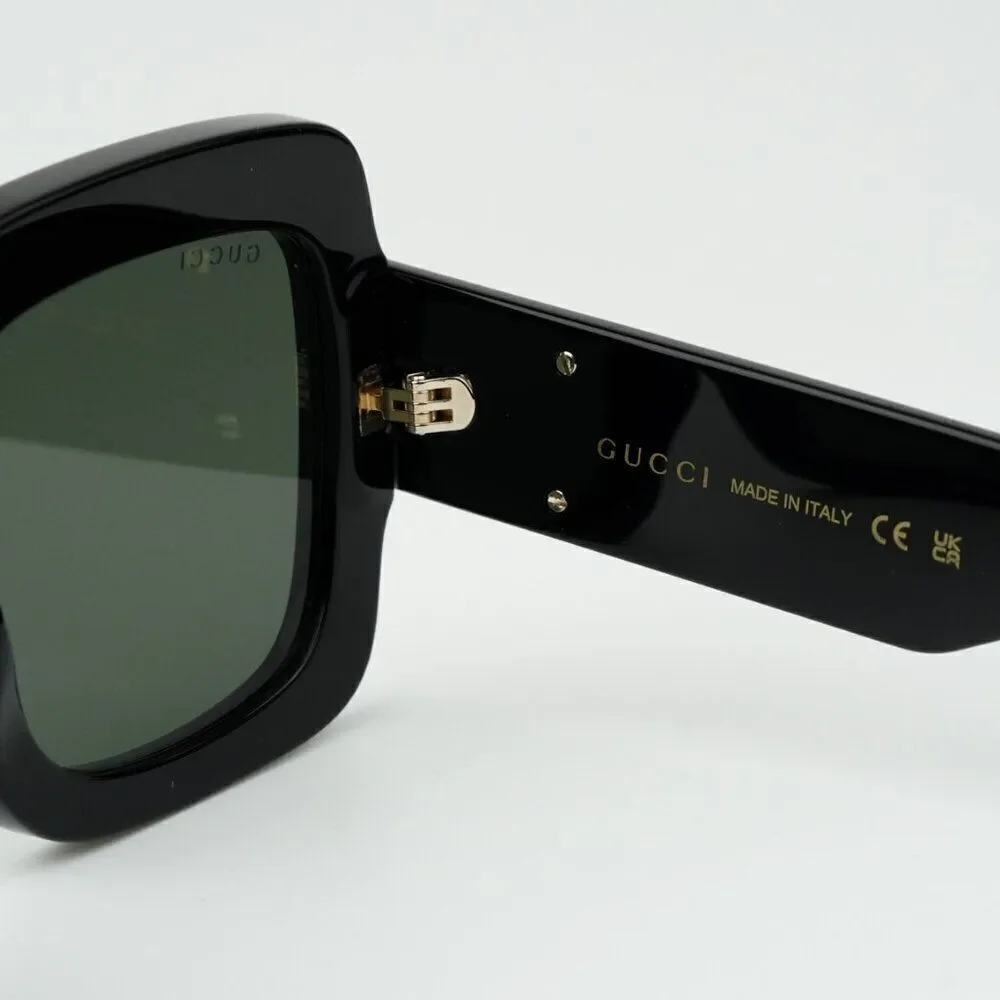 NEW Gucci GG1547S 001 Black Grey Women Square Sunglasses GG 1547S